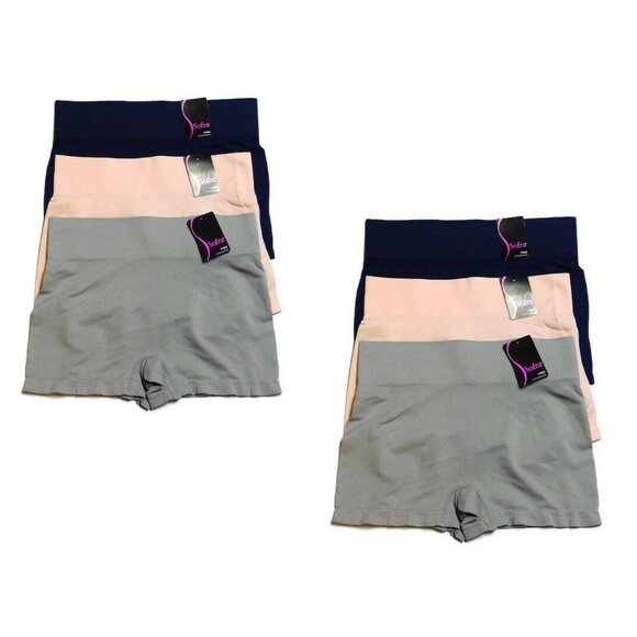 Sofra Other - Sofra Women's Seamless Boyshort Panties Set of 6  PLUS O/S